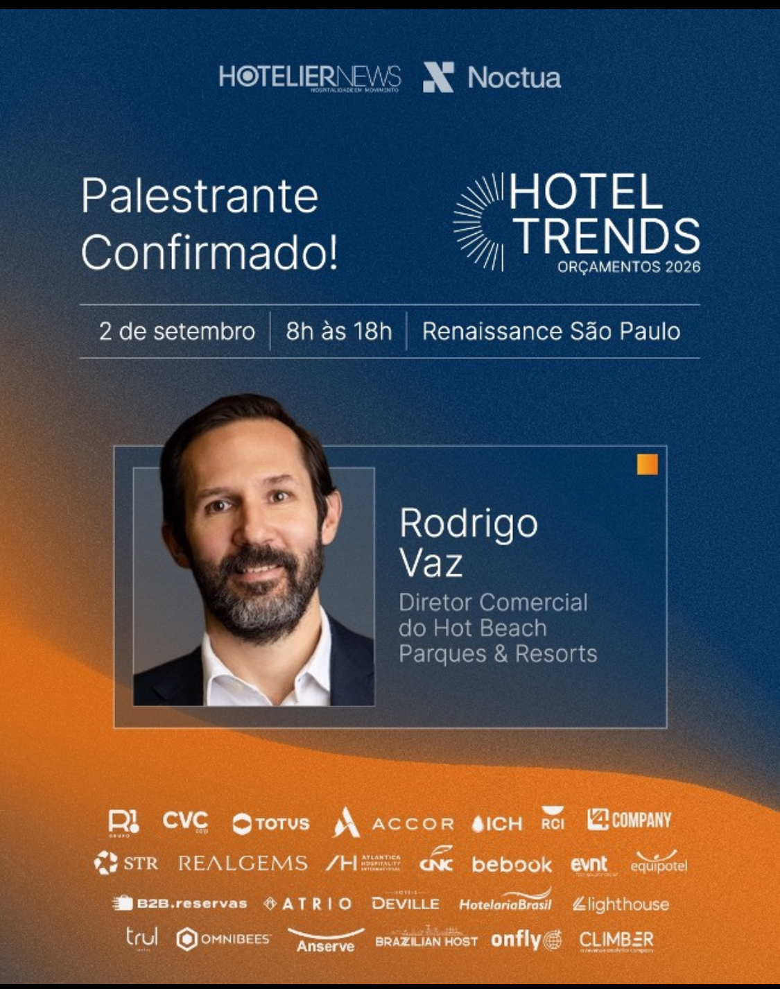 Hotel Trends Conference — Palestrante confirmado na edição Orçamentos 2026, em São Paulo.